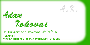 adam kokovai business card